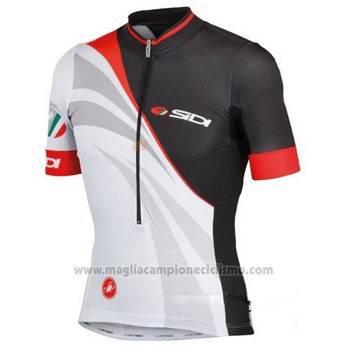 2014 Abbigliamento Ciclismo Castelli SIDI Nero e Bianco Manica Corta e Salopette